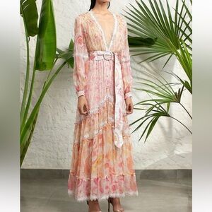 Rococo Sand candy long maxi belted dress size XS